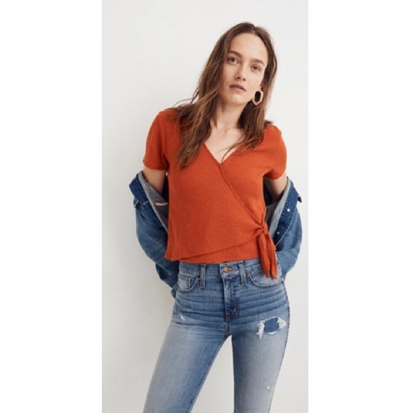 Madewell Tops - MADEWELL Texture & Thread Wrap Tie Top XXS